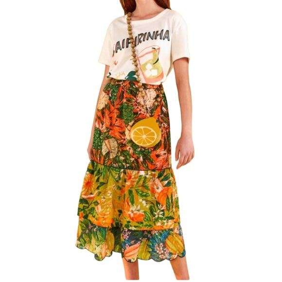 FARM Rio Dresses & Skirts - FARM RIO Caipirinha Tiered Midi Skirt